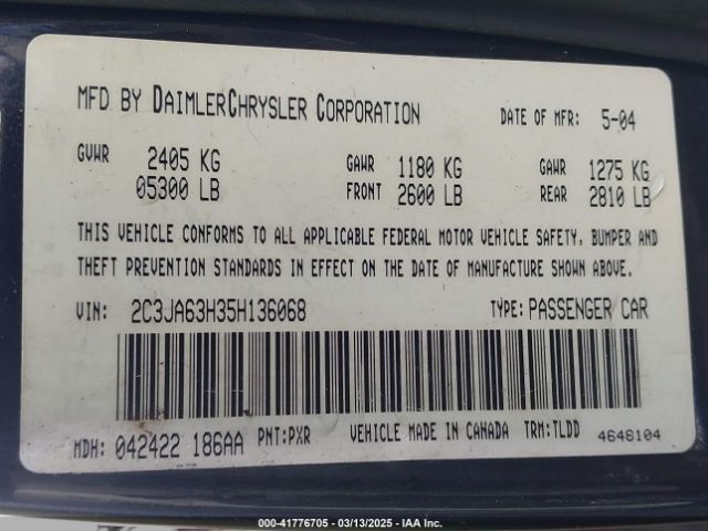 2005 CHRYSLER 300C 2C3JA63H35H136068 Photo 8