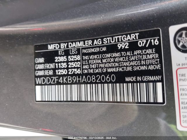 WDDZF4KB9HA082060 Mercedes-Benz E 300 4matic
