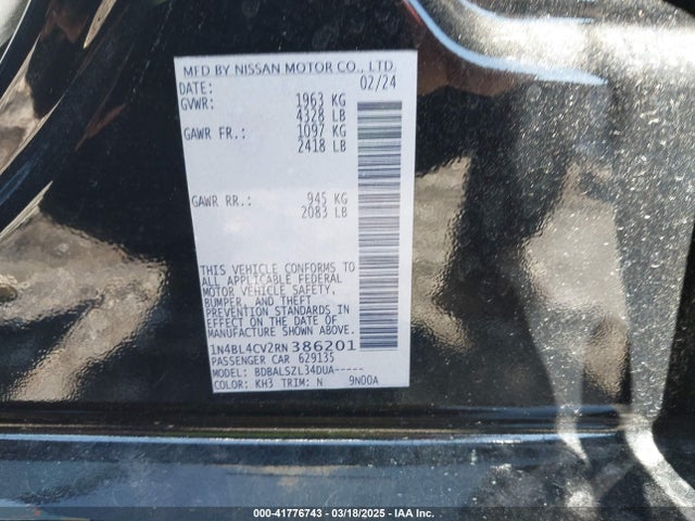 Nissan Altima Sr Fwd 2024 1N4BL4CV2RN386201 Image 9