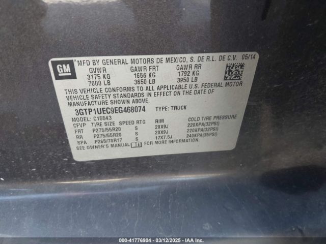 3GTP1UEC9EG468074 GMC Sierra 1500 Sle