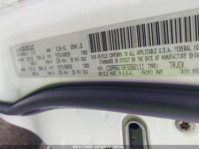 1C6RR6GT6FS582111 RAM 1500 Lone Star