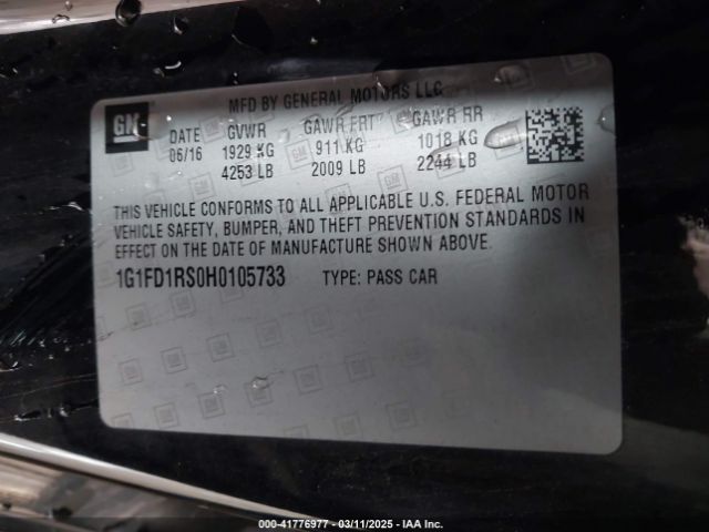1G1FD1RS0H0105733 Chevrolet Camaro 2lt