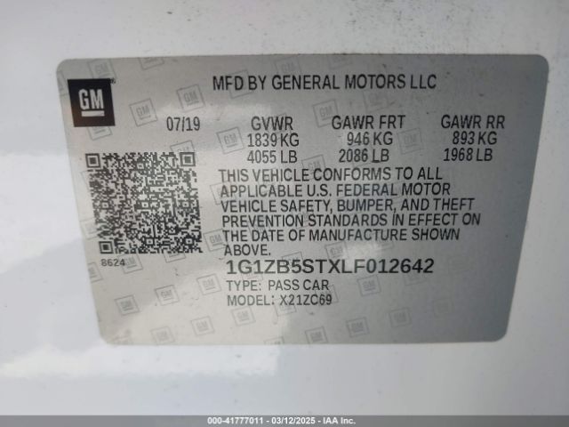 1G1ZB5STXLF012642 Chevrolet Malibu Fwd Ls