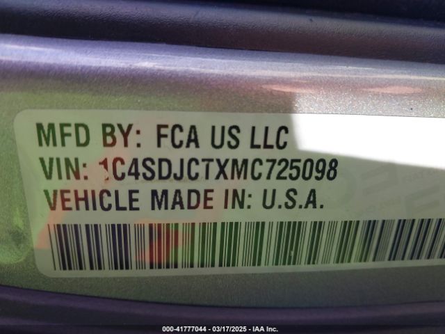 1C4SDJCTXMC725098 Dodge Durango R/t Awd
