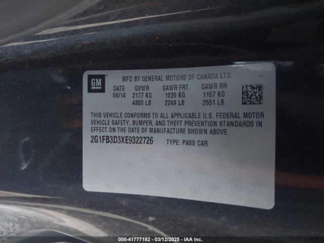 2G1FB3D3XE9322726 Chevrolet Camaro 1lt