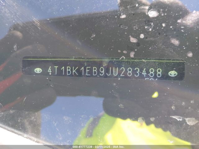 4T1BK1EB9JU283488 Toyota AVALON XLE