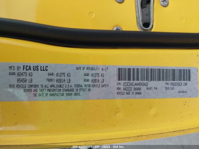 2C3CDXGJ4HH543422 Dodge Charger Daytona 392 Rwd