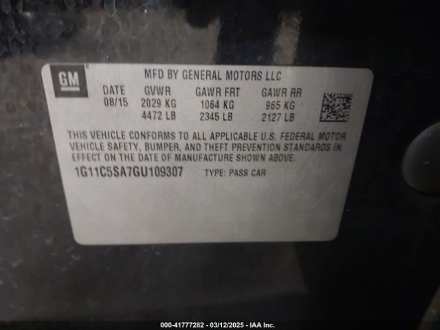 1G11C5SA7GU109307 Chevrolet Malibu Limited Lt