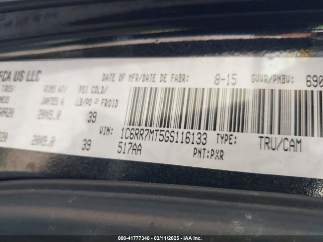 1C6RR7MT5GS116133 RAM 1500 Sport