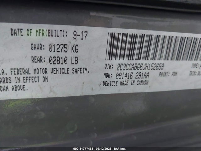 2C3CCABG6JH152659 Chrysler 300 300s