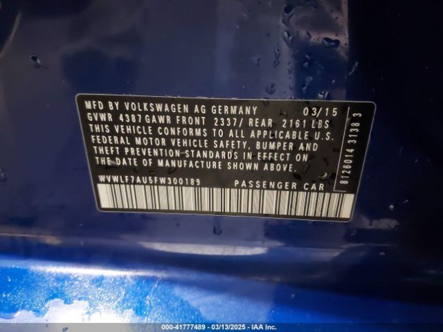 WVWLF7AU5FW300189 Volkswagen Golf R 4-door