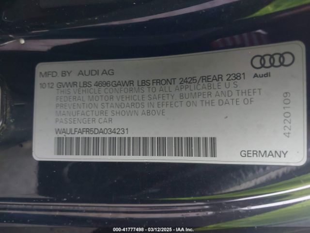 2013 AUDI A5 WAULFAFR5DA034231 Photo 8