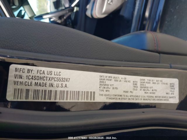 1C4SDHCTXPC553247 Dodge Durango R/t Plus Rwd