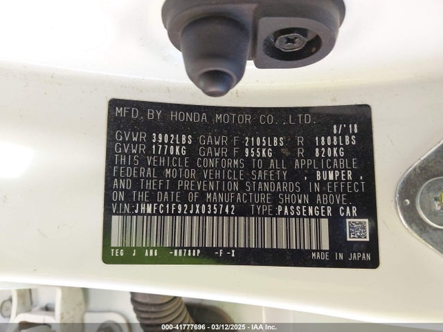 JHMFC1F92JX035742 Honda Civic Touring