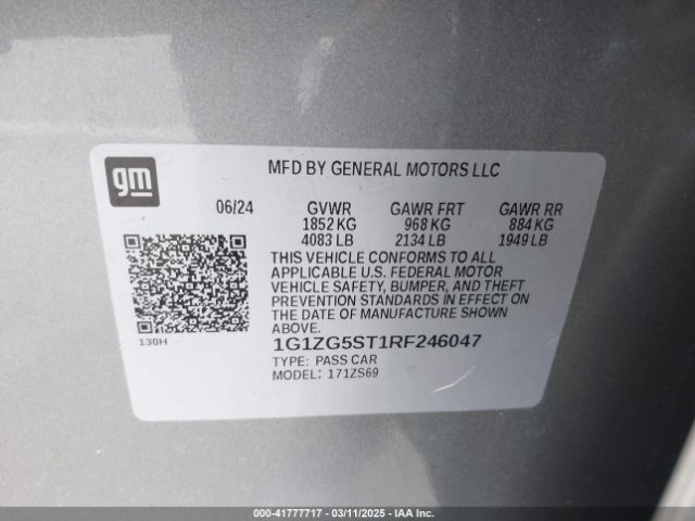 1G1ZG5ST1RF246047 Chevrolet Malibu Fwd Rs