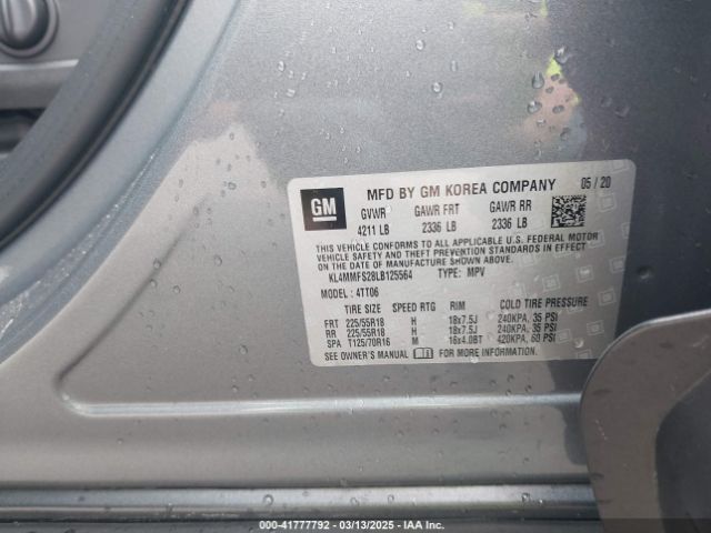 KL4MMFS28LB125564 Buick Encore Gx Fwd Essence