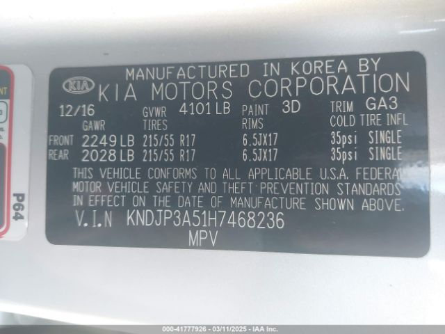 KNDJP3A51H7468236 KIA SOUL +