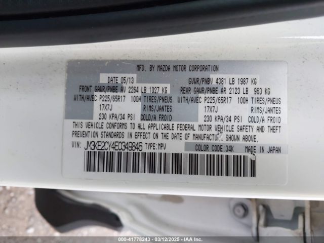 JM3KE2CY4E0349846 Mazda Cx-5 Touring