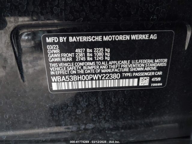 WBA53BH00PWY22380 BMW 530 I