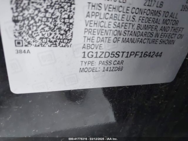 1G1ZD5ST1PF164244 Chevrolet Malibu Fwd 1lt