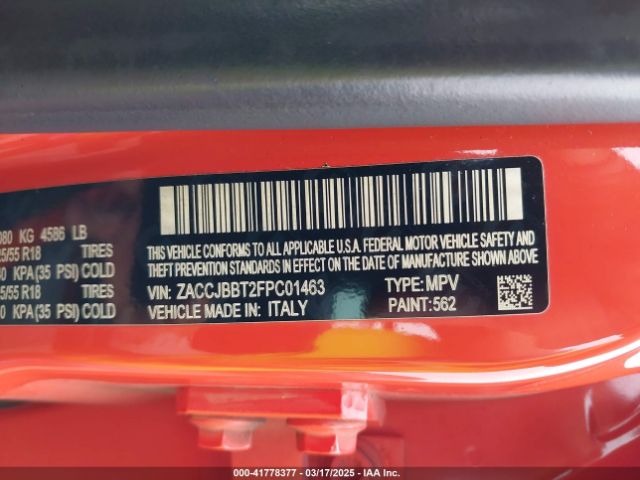 ZACCJBBT2FPC01463 Jeep Renegade Latitude