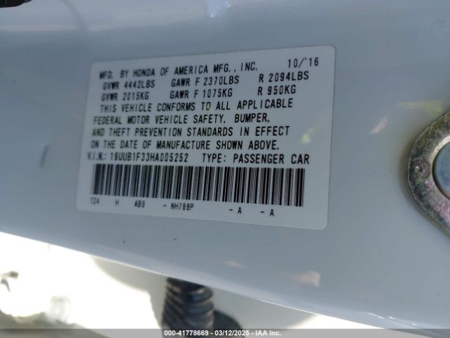 19UUB1F33HA005252 Acura TLX
