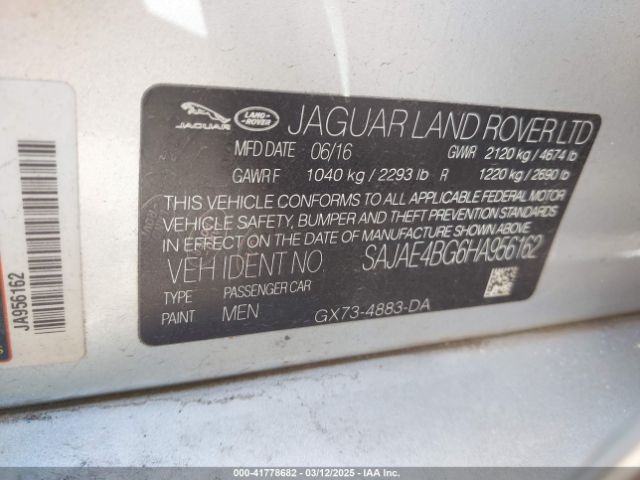 SAJAE4BG6HA956162 Jaguar Xe 25t Prestige