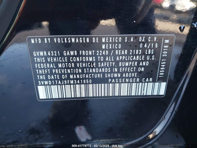 3VWD17AJ9FM341950 Volkswagen Jetta 1.8t Se