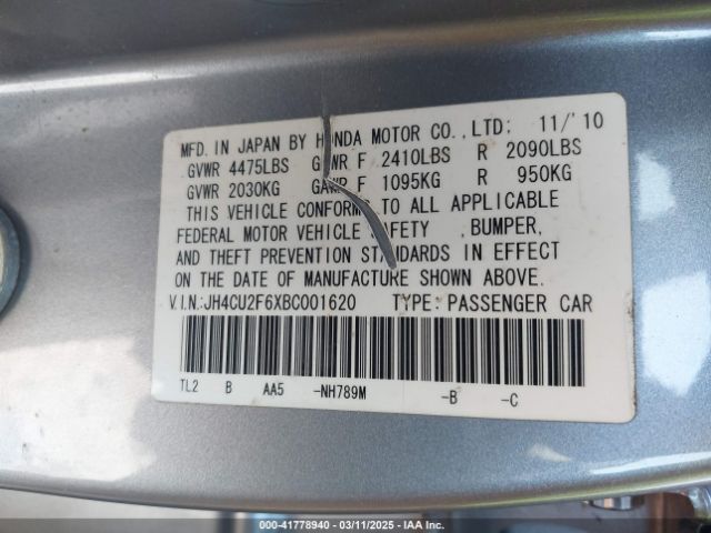 2011 ACURA TSX JH4CU2F6XBC001620 Photo 8