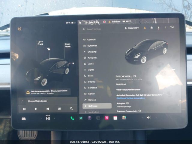 5YJ3E1EA9MF021068 Tesla Model 3 Standard Range Plus Rear-wheel Drive