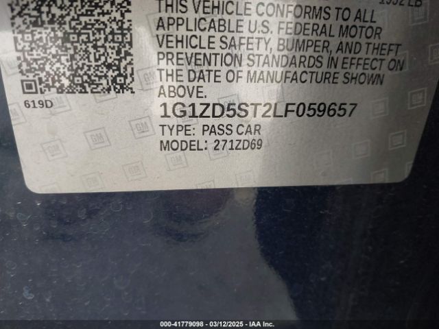 1G1ZD5ST2LF059657 Chevrolet Malibu Fwd Lt
