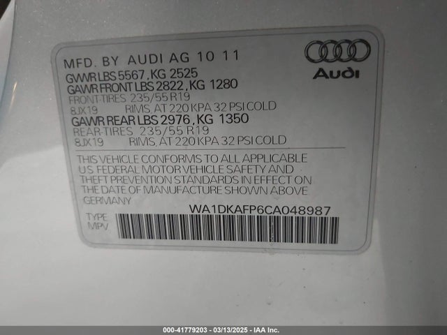 2012 AUDI Q5 WA1DKAFP6CA048987 Photo 8
