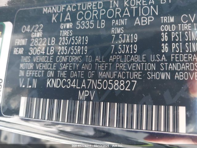 KNDC34LA7N5058827 KIA Ev6 Wind