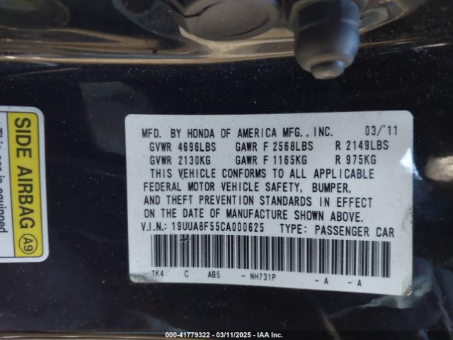2012 ACURA TL 19UUA8F55CA000625 Photo 8