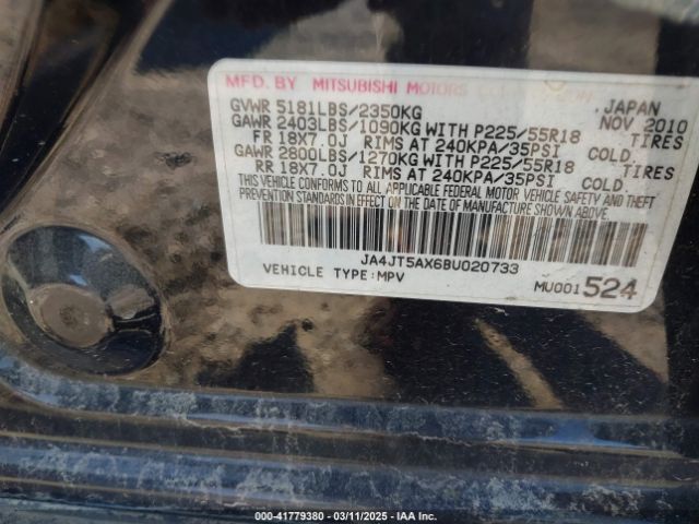 2011 MITSUBISHI OUTLANDER JA4JT5AX6BU020733 Photo 8