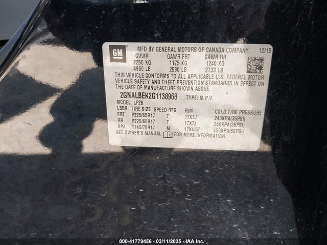 Chevrolet EQUINOX LS 2016 2GNALBEK2G1138968 Image 9