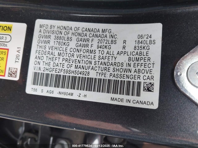 2HGFE2F59SH504928 Honda Civic Sport