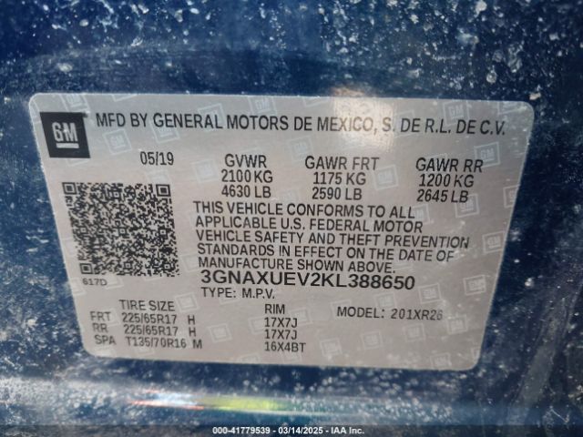 2019 CHEVROLET EQUINOX 3GNAXUEV2KL388650 Photo 8