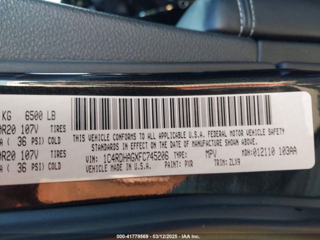 1C4RDHAGXFC745206 Dodge Durango Sxt