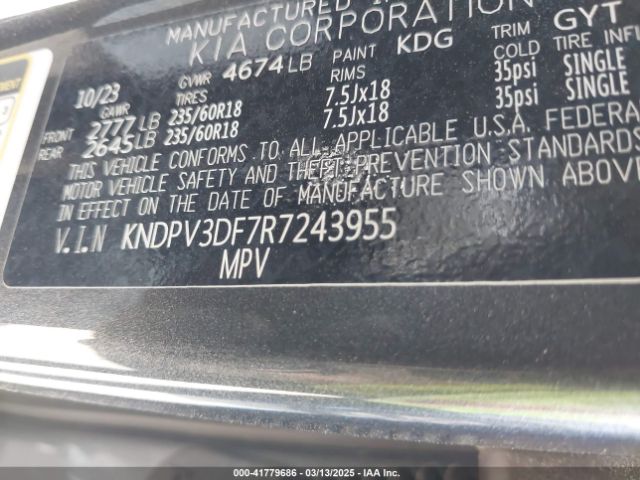 KNDPV3DF7R7243955 KIA Sportage Ex