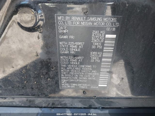 KNMAT2MV5JP562112 Nissan ROGUE SV