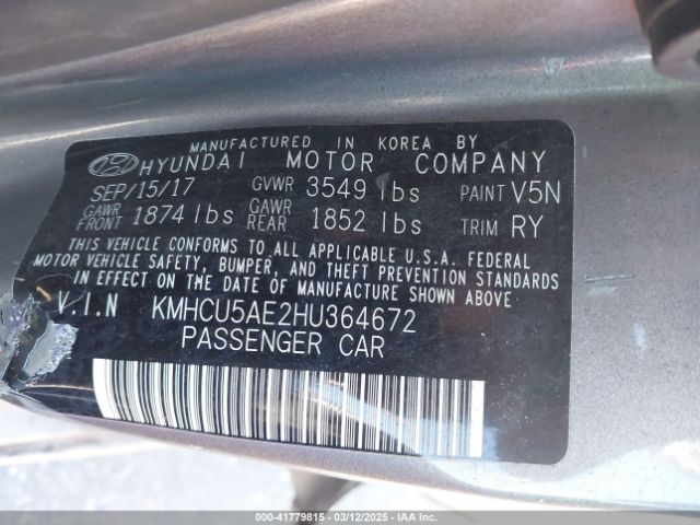 KMHCU5AE2HU364672 Hyundai Accent Sport