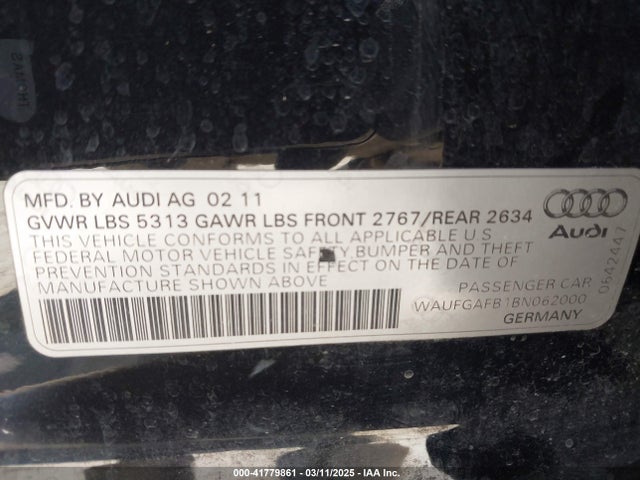 2011 AUDI A6 WAUFGAFB1BN062000 Photo 8