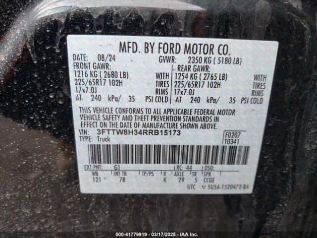 3FTTW8H34RRB15173 Ford Maverick Xlt