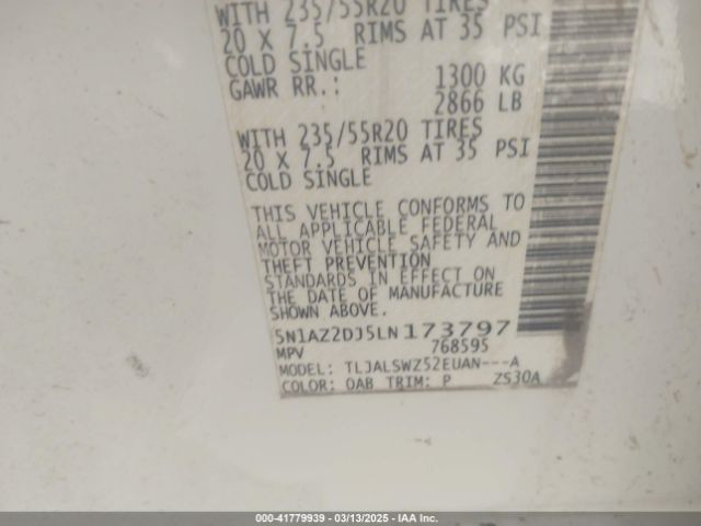 2020 NISSAN MURANO 5N1AZ2DJ5LN173797 Photo 8