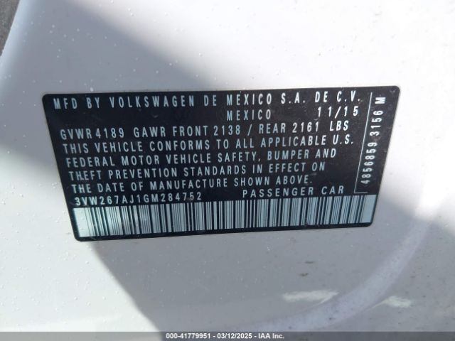 3VW267AJ1GM284752 Volkswagen Jetta 1.4t S