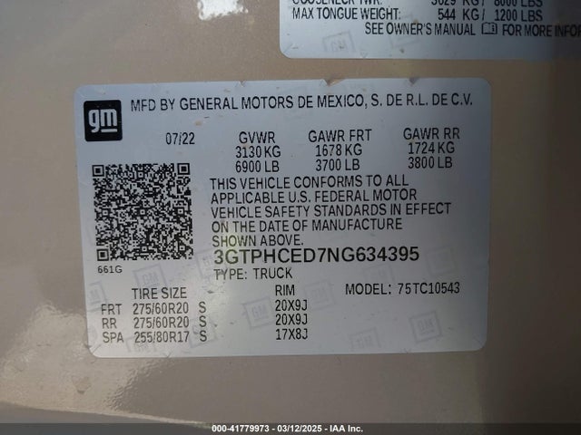 3GTPHCED7NG634395 GMC Sierra 1500 2wd  Short Box Elevation