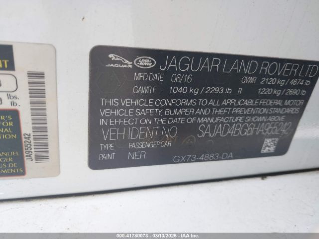 SAJAD4BG6HA955242 Jaguar Xe 25t Premium
