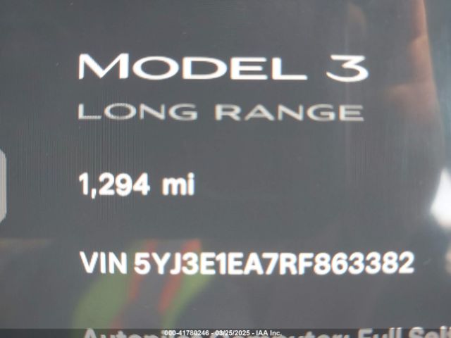 5YJ3E1EA7RF863382 Tesla Model 3 Long Range Dual Motor All-wheel Drive/rear-wheel Drive
