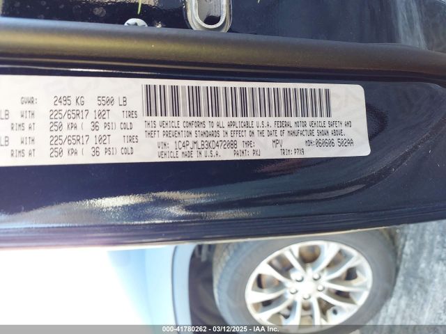 1C4PJMLB3KD472088 Jeep Cherokee Latitude Plus 4x4